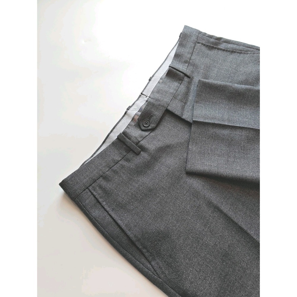 Monte Rosso 35x33 Gray Wool Dress Pants Mens Flat Front Made in Italy